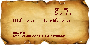 Blázsits Teodózia névjegykártya